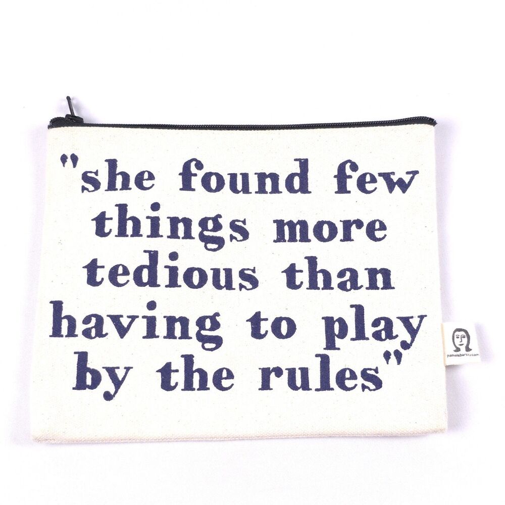 Pamela Barsky NYC Handmade Canvas Zip Pouch Makeup Bag Funny Hipster Gift 6"x 8"